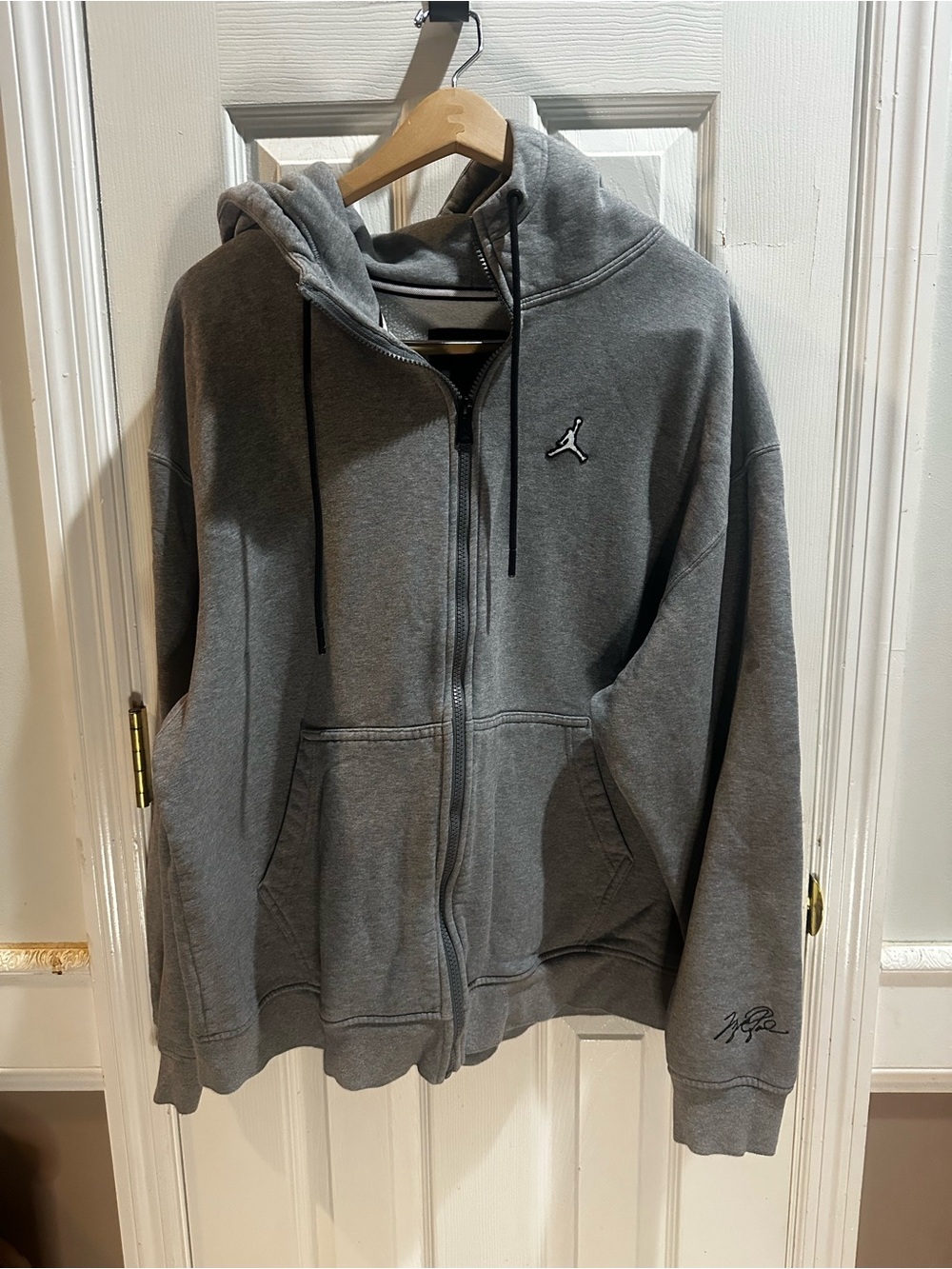 Jordan Essential Full Zip Gray Hoodie Jumpman Fleece Jacket XL